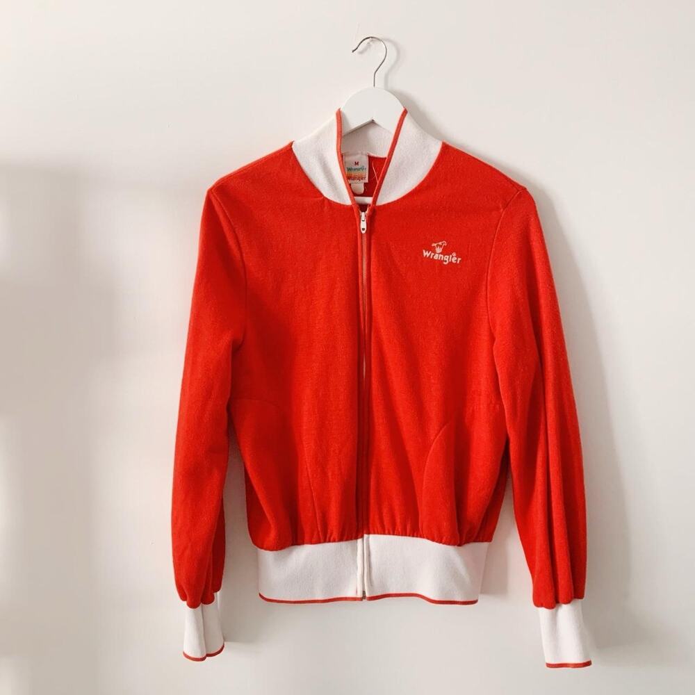 Vintage 70s/80s Wrangler Red Zip-Up Jacket Size M